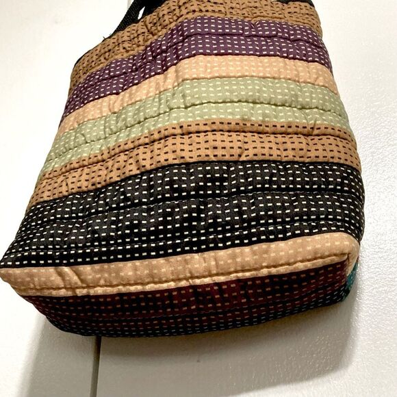 RAINBOW Quilted Small Tote Bag Lined with Straps 11 x 8 x 3 inches - Picture 6 of 11